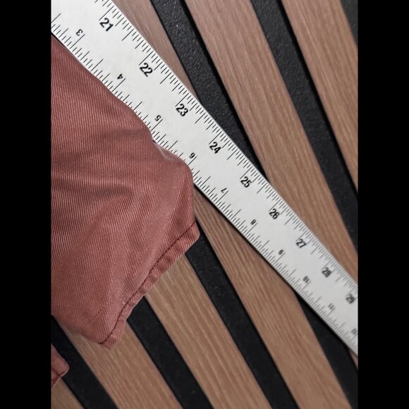 Free People Lace Up Top Large Womens Rusty Pink Twill Chambray Long Sleeve - Picture 5 of 8